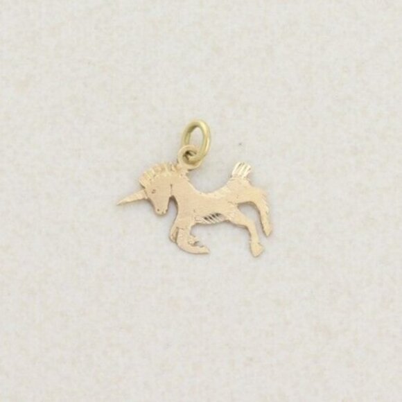 14k Yellow Gold Unicorn Pendant - Picture 5 of 5